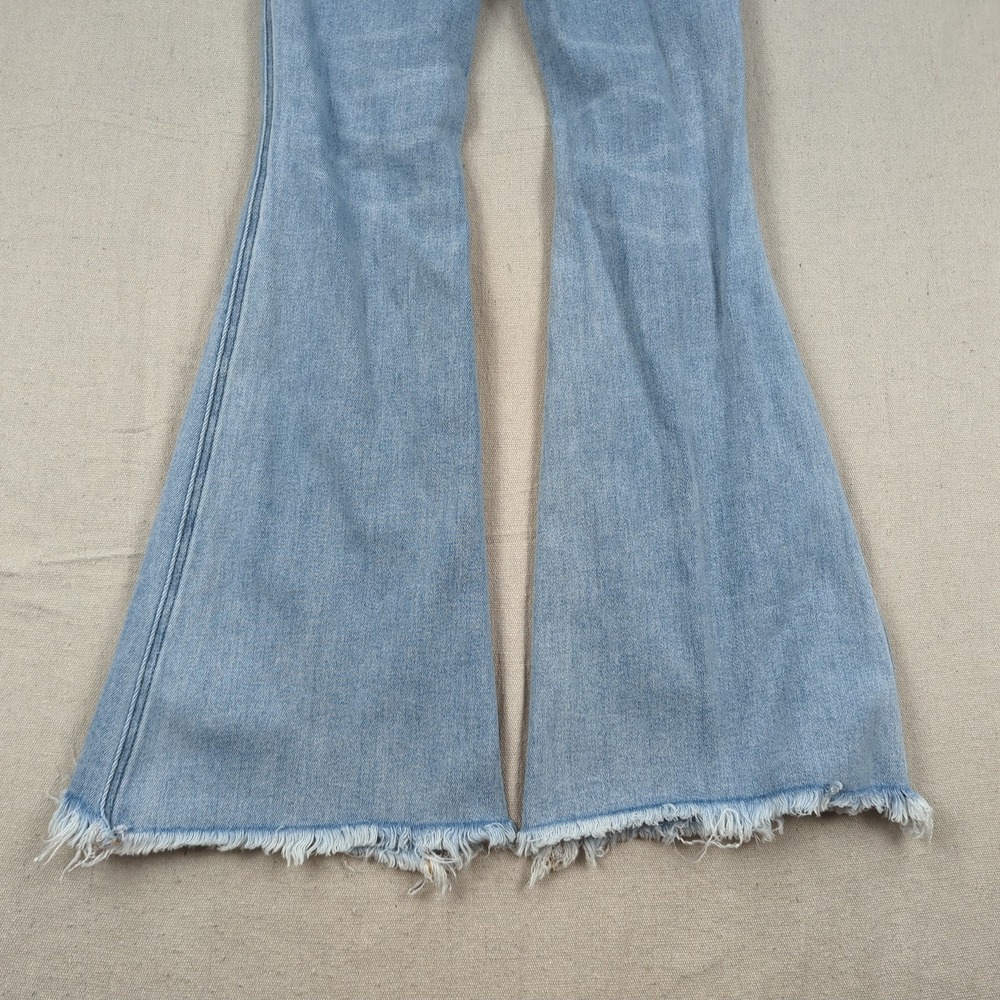 Flying Monkey Jeans Womens 23 Blue High Rise Flare Stretch Distressed Frayed - Picture 14 of 15